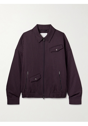 Tibi - Jules Gingham Wool Bomber Jacket - Purple - xx small,x small,small,medium,large