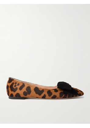 Valentino Garavani - Bowow Suede-trimmed Leopard-print Calf Hair Ballet Flats - Animal print - IT36,IT36.5,IT37,IT37.5,IT38,IT38.5,IT39,IT39.5,IT40,IT40.5,IT41,IT41.5,IT42