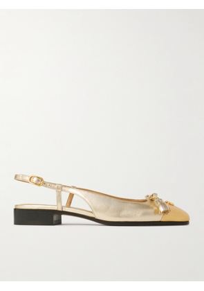 Valentino Garavani - Valet Du Roi Tasseled Metallic Leather Slingback Pumps - Gold - IT35,IT36,IT36.5,IT37,IT37.5,IT38,IT38.5,IT39,IT39.5,IT40,IT40.5,IT41,IT41.5,IT42