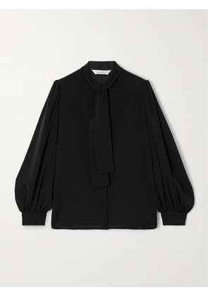 Max Mara - Melania Pussy-bow Silk-crepe Blouse - Black - UK 4,UK 6,UK 8,UK 10,UK 12,UK 14,UK 16,UK 18