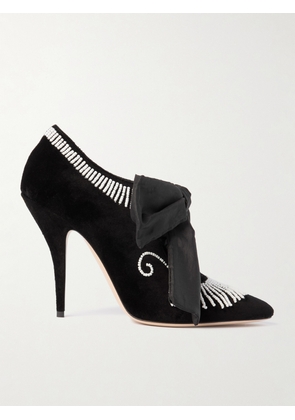 Valentino Garavani - Rockoco Embellished Taffeta-trimmed Suede Pumps - Black - IT36,IT37,IT37.5,IT38,IT38.5,IT39,IT39.5,IT40