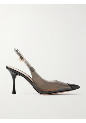 Gianvito Rossi - 85 Patent Leather-trimmed Pvc Slingback Pumps - Black - IT36,IT36.5,IT37,IT37.5,IT38,IT38.5,IT39,IT39.5,IT40,IT40.5,IT41,IT41.5,IT42