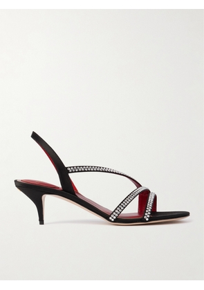 Valentino Garavani - Dans Le Foyer 55 Crystal-embellished Satin Slingback Sandals - Black - IT36,IT36.5,IT37,IT37.5,IT38,IT38.5,IT39,IT39.5,IT40,IT40.5,IT41,IT42
