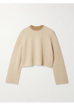 Max Mara - Funale Cropped Ribbed Wool And Cashmere-blend Sweater - Neutrals - x small,small,medium,large,x large
