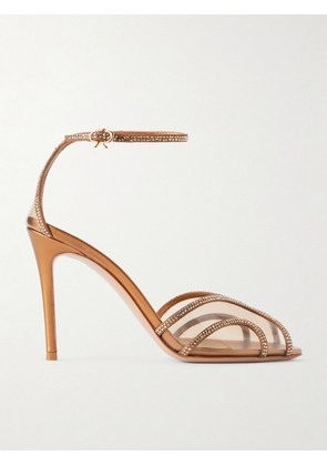 Gianvito Rossi - 95 Crystal-embellished Metallic Leather And Pvc Sandals - IT36,IT36.5,IT37,IT37.5,IT38,IT38.5,IT39,IT39.5,IT40,IT40.5,IT41,IT42