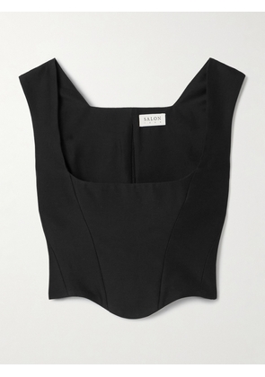 Salon 1884 - Friuli Cropped Cotton And Silk-blend Top - Black - FR 34,FR 36,FR 38,FR 40,FR 42,FR 44