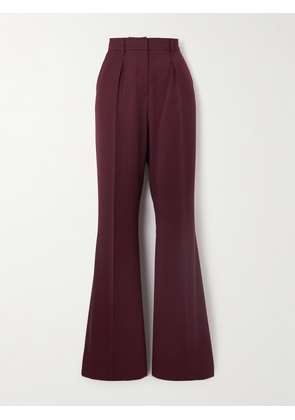 Max Mara - Pleated Wool-twill Straight-leg Pants - Burgundy - UK 4,UK 6,UK 8,UK 10,UK 12,UK 14,UK 16,UK 18