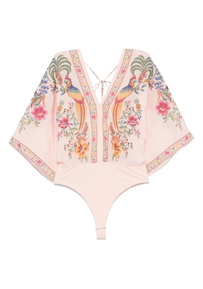 FARM Rio embroidered bodysuit - Pink