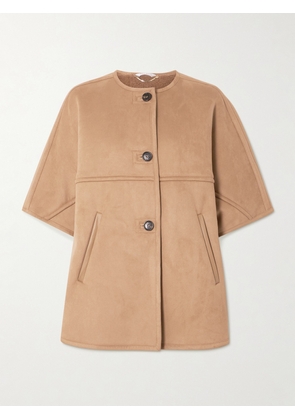 Max Mara - Zaza Brushed Cape - Brown - S/M,M/L