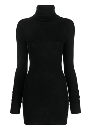 Rick Owens ribbed-knit wool minidress - Black