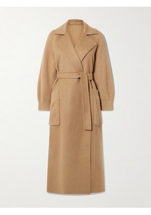 Max Mara - Berard Camel Hair And Ribbed Wool And Cashmere-blend Coat - Brown - UK 4,UK 6,UK 8,UK 10,UK 12,UK 14