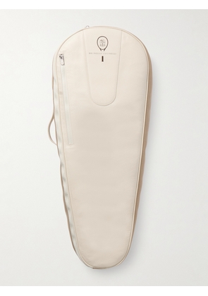 Brunello Cucinelli - Leather And Mesh Tennis Racket Bag - Ivory - One size