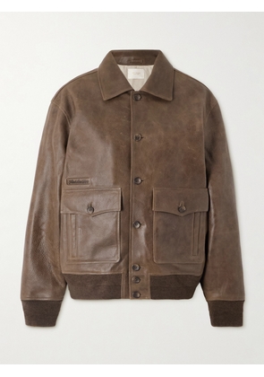 Aimé Leon Dore - Leather Jacket - Brown - x small,small,medium