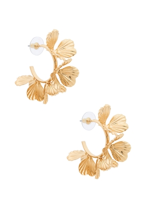 BaubleBar Fiorella Gold Floral Earrings in Metallic Gold.