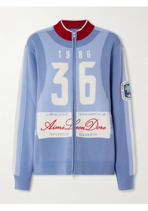 Aimé Leon Dore - Jacquard-knit Wool Zip-up Cardigan - Blue - x small,small,medium