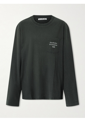 Acne Studios - Printed Organic Cotton And Hemp-blend Jersey T-shirt - Black - xx small,x small,small,medium,large,x large