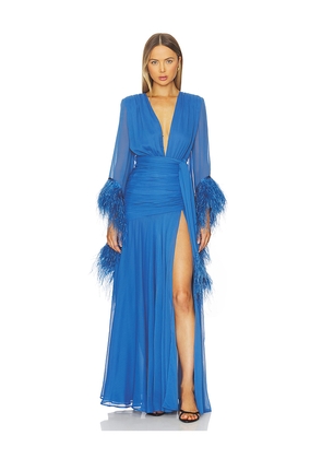 Bronx and Banco Geisha Maxi Dress in Blue. Size L. Also in M, S, XS.