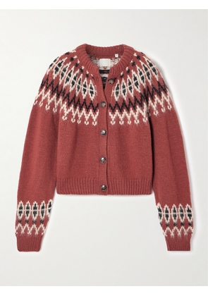 DÔEN - Clarke Fair Isle Wool-blend Cardigan - Burgundy - x small,small,medium,large,x large