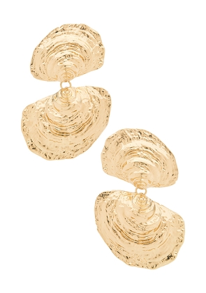 Amber Sceats Orson Drop Earrings in Metallic Gold.
