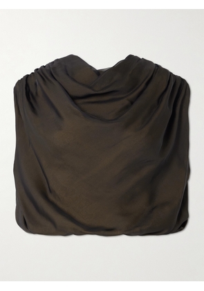 KALLMEYER - Naia Draped Silk-voile Top - Black - x small,small,medium,large