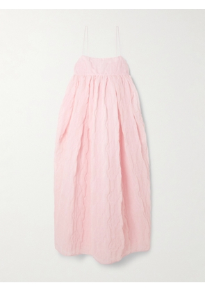 Cecilie Bahnsen - Vilma Satin-trimmed Matelassé Midi Dress - Pink - UK 6,UK 8,UK 10,UK 12,UK 14