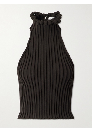 Alaïa - Cropped Ribbed-knit Top - Gray - FR 34,FR 36,FR 38,FR 40,FR 42