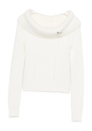 Blumarine cowl-neck sweater - White