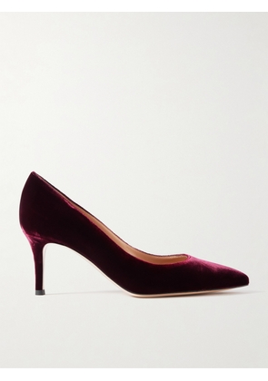 Gianvito Rossi - Gianvito 70 Velvet Pumps - Burgundy - IT35,IT35.5,IT36,IT36.5,IT37,IT37.5,IT38,IT38.5,IT39,IT39.5,IT40,IT40.5,IT41,IT41.5,IT42