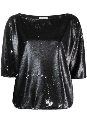 Antonelli short-sleeve sequin top - Black