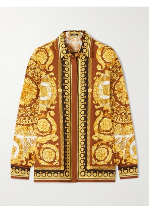 Versace - Printed Silk-twill Shirt - Yellow - IT36,IT38,IT40,IT42,IT44,IT46,IT48,IT50