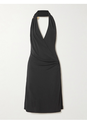 Versace - Embellished Draped Stretch-jersey Halterneck Dress - Black - IT36,IT38,IT40,IT42,IT44,IT46,IT48,IT50