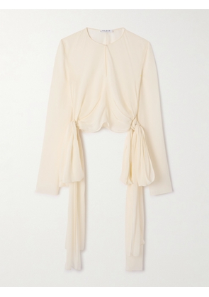 Alaïa - Knotted Crepe De Chine Blouse - Ivory - FR 34,FR 36,FR 38,FR 40,FR 42,FR 44