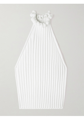 Alaïa - Cropped Ribbed-knit Top - White - FR 34,FR 36,FR 38,FR 40,FR 42,FR 44