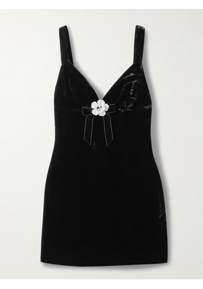Cara Cara - Gracie Embellished Velvet Mini Dress - Black - US0,US2,US4,US6,US8,US10,US12