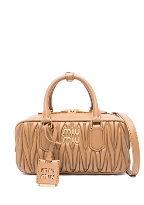Miu Miu Arcadie matelassé leather tote bag - Brown