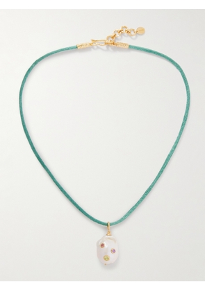 Pacharee - Jahn Gold-plated, Multi-stone And Cord Necklace - Blue - One size