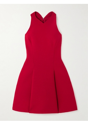 Versace - Pleated Wool-blend Mini Dress - Red - IT36,IT38,IT40,IT42,IT44,IT46,IT48,IT50