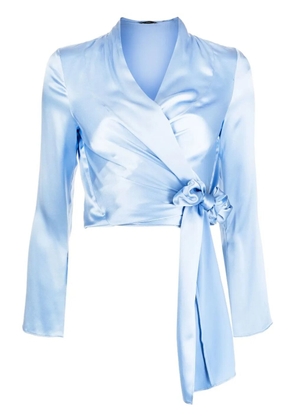 VOZ silk wrap blouse - Blue