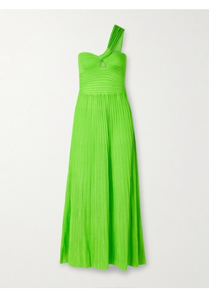 Gabriela Hearst - Altura One-shoulder Ribbed Silk Midi Dress - Green - x small,small,medium,large,x large