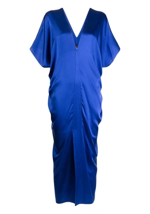 VOZ kaftan-style silk dress - Blue
