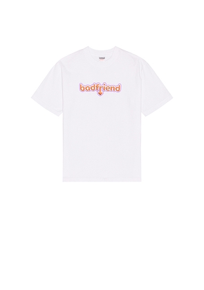 Badfriend Unique Tee in White. Size L. Also in M, S, XL/1X.