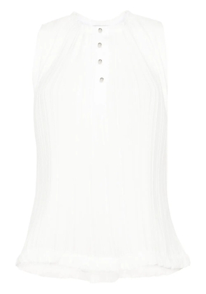 Lanvin sleeveless plissé top - White