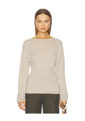 EB Denim Millie Boat Neck Sweater in Beige. Size L. Also in M, S, XS.