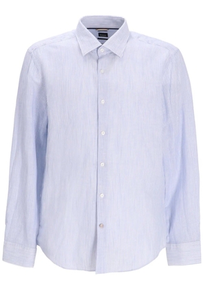 BOSS striped linen shirt - Blue