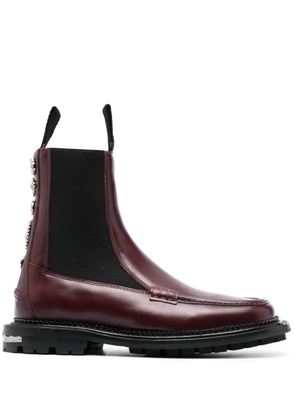 Toga Pulla stud-embellished leather ankle boots - Red