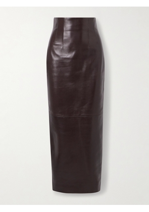 KHAITE - Loxley Leather Maxi Skirt - Brown - US0,US2,US4,US6,US8