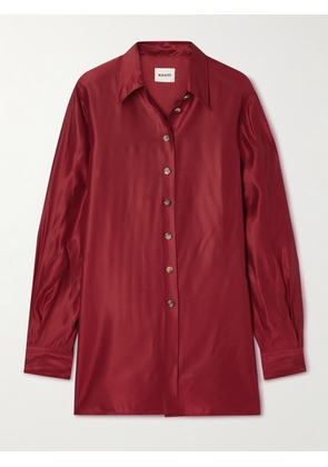 KHAITE - Auryn Satin-twill Shirt - Red - x small,small,medium,large