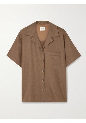 KHAITE - Riordan Wool Shirt - Brown - x small,small,medium,large