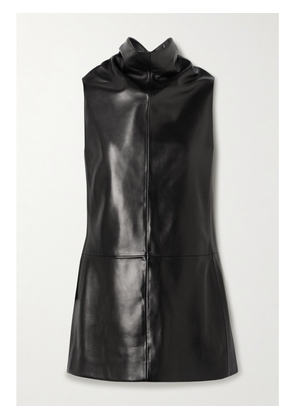 KHAITE - Daria Leather Turtleneck Mini Dress - Black - US0,US2,US4,US6
