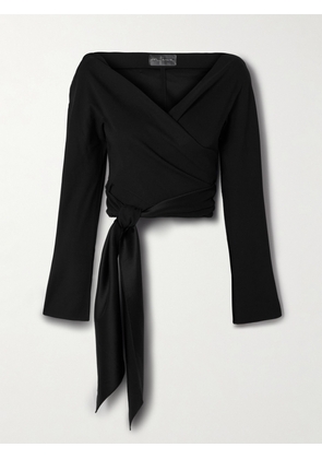 Cortana - Ever Off-the-shoulder Stretch-crepe Wrap Blouse - Black - FR 34,FR 36,FR 38,FR 40,FR 42,FR 44